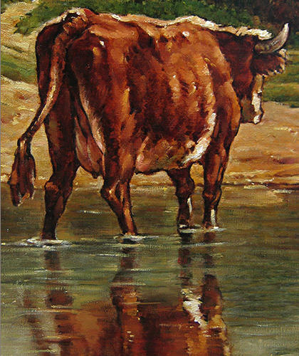 Copy of Constant Troyon. (Landscape with cows). Detail_1.
