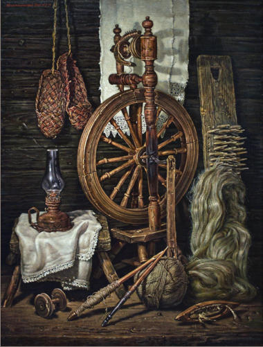 Still Life with a Spinning Wheel.